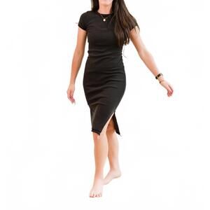 NEW ALABAMA CHANIN essential rib dress in black
